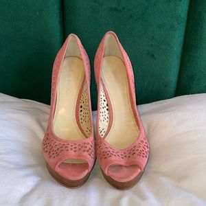 Enzo Angliolini Pink Leather Heels with Cut outs